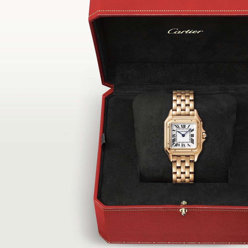 Đồng Hồ Cartier Panthère De Cartier Medium Watch Nữ Vàng Hồng Trắng